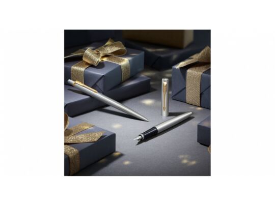 Ручка перьевая Parker Jotter Stainless, M, серебристый, черный