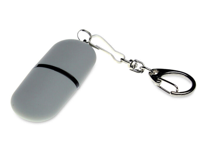 USB 3.0- флешка Goutte Soft-touch на 16 Гб каплевидной формы, серый